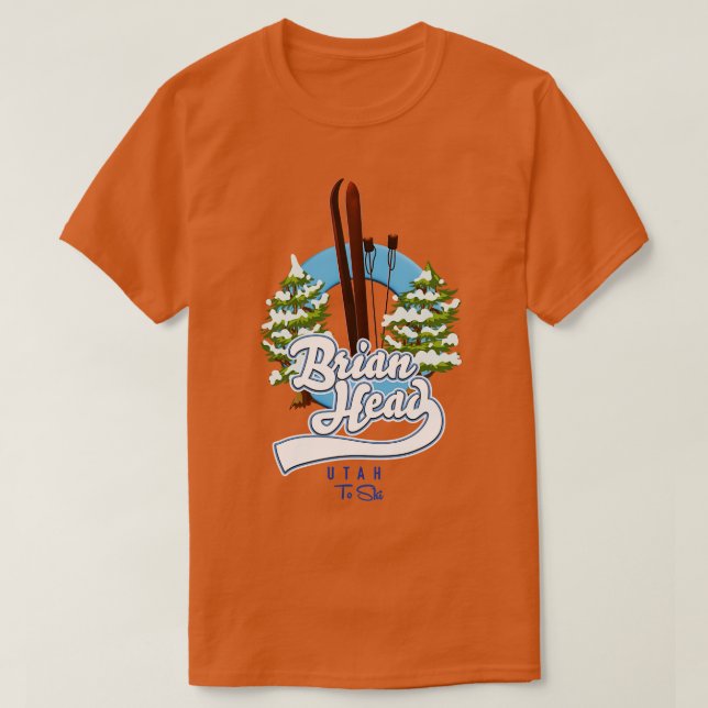 Brian Head Utah to ski T-Shirt (Design Front)