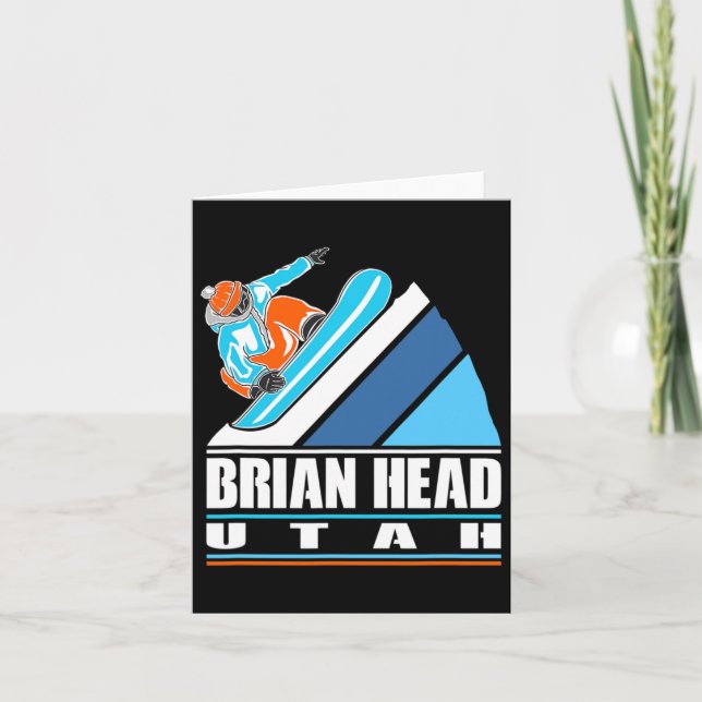 Brian Head Utah - Vintage Snowboarder  Card (Front)