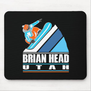 Brian Head Utah - Vintage Snowboarder Mouse Pad