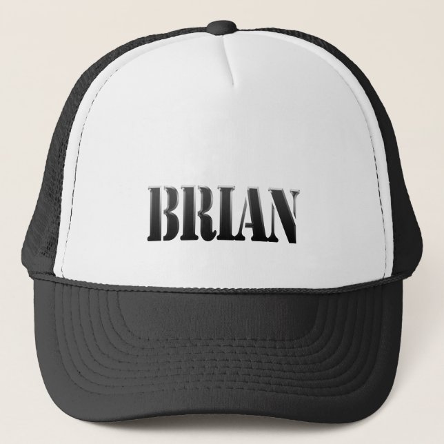 BRIAN Name Branded Personalised Gift Hat (Front)