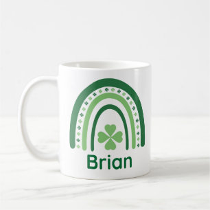 Brian Name Clover Boho Rainbow Coffee Mug