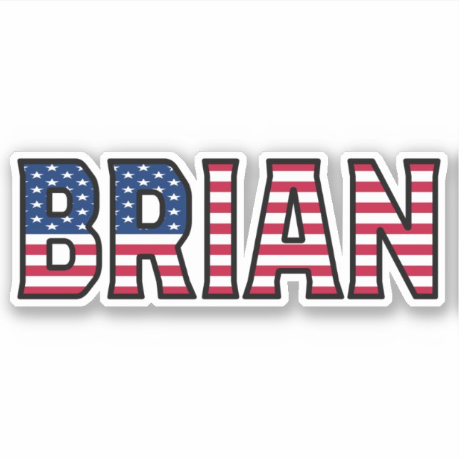 Brian Name First Name USA Sticker Sticker Set (Front)