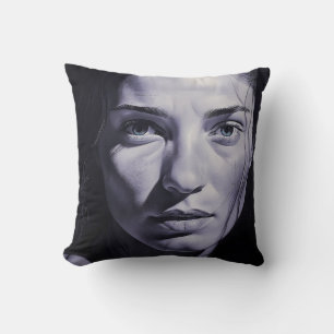 “Brianna Blue” Women In Charcoal Cushion