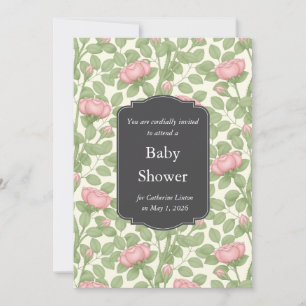 Briar Rose Garden Antique White Baby Shower Invitation