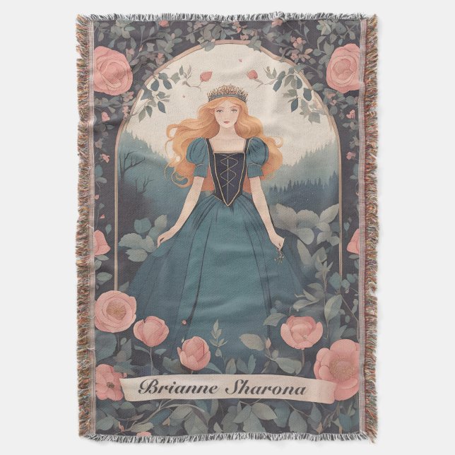 Briar Rose Throw Blanket (Front Vertical)