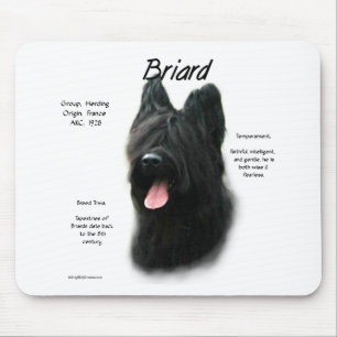 Briard (black) History Design Mouse Pad