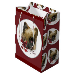 Briard Christmas  Medium Gift Bag