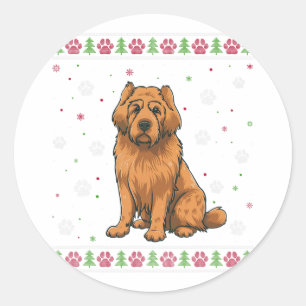 Briard Christmas Sweater Xmas Pet Animal Dog Lover Classic Round Sticker