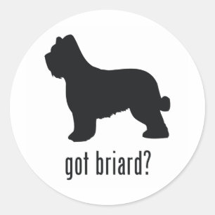 Briard Classic Round Sticker