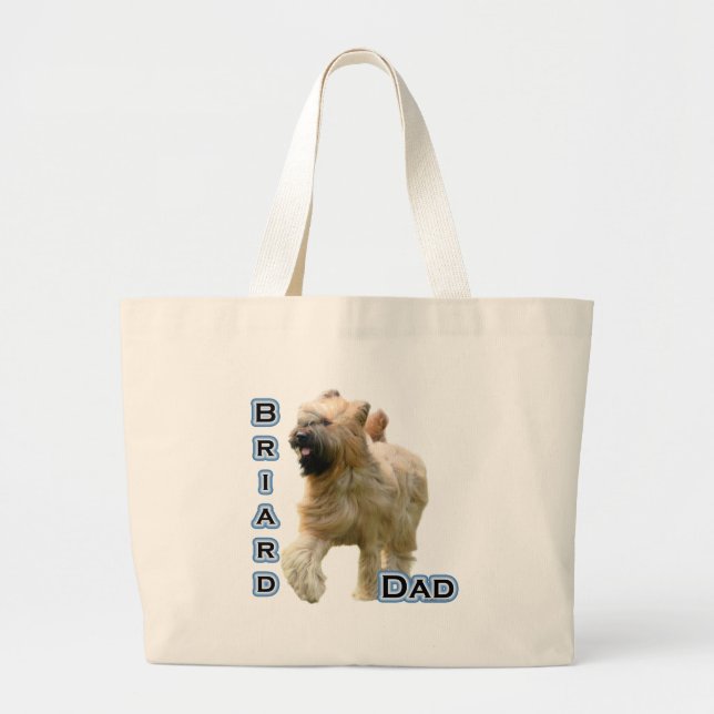 Briard Dad 4 Large Tote Bag (Front)