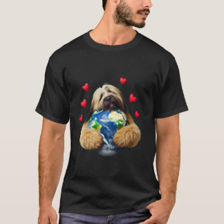 Briard Dog Earth Day Hug Love Owner Hugging Planet T-Shirt