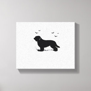 Briard Dog – Halloween Moon Silhouette Oversized T Canvas Print
