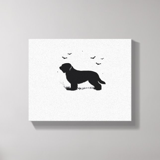 Briard Dog – Halloween Moon Silhouette Oversized T Canvas Print (Front)