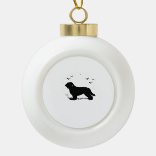 Briard Dog � Halloween Moon Silhouette Oversized T Ceramic Ball Christmas Ornament