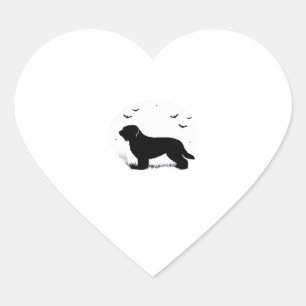 Briard Dog � Halloween Moon Silhouette Oversized T Heart Sticker
