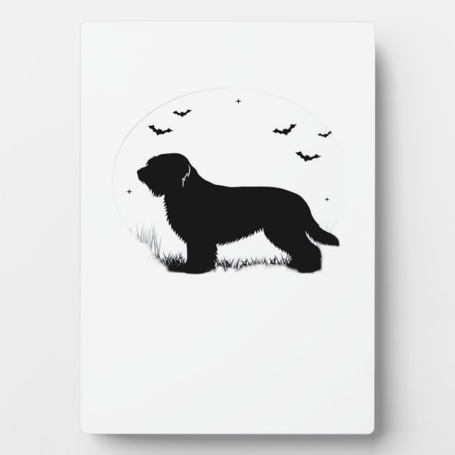 Briard Dog � Halloween Moon Silhouette Oversized T Plaque (Front)