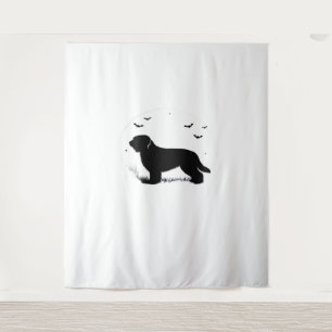 Briard Dog – Halloween Moon Silhouette Oversized T Tapestry
