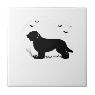 Briard Dog � Halloween Moon Silhouette Oversized T Tile