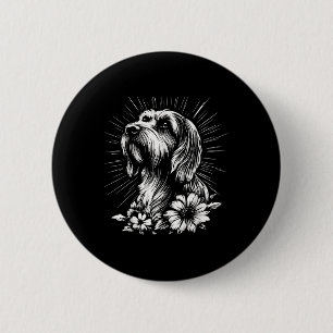 Briard Dog Lover Retro Style Tattoo 6 Cm Round Badge