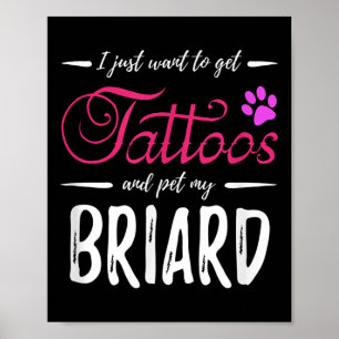 Briard Dog Lover Tattoo Funny Dog Mum Gift Idea Poster