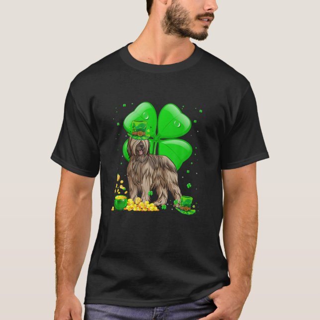 Briard Dog Lucky Charm St. Patrick's Day Party Out T-Shirt (Front)