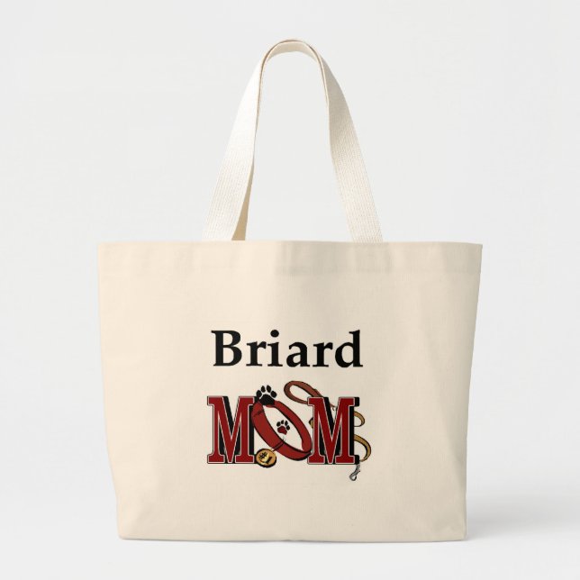 Briard Dog MOM Large Tote Bag (Front)