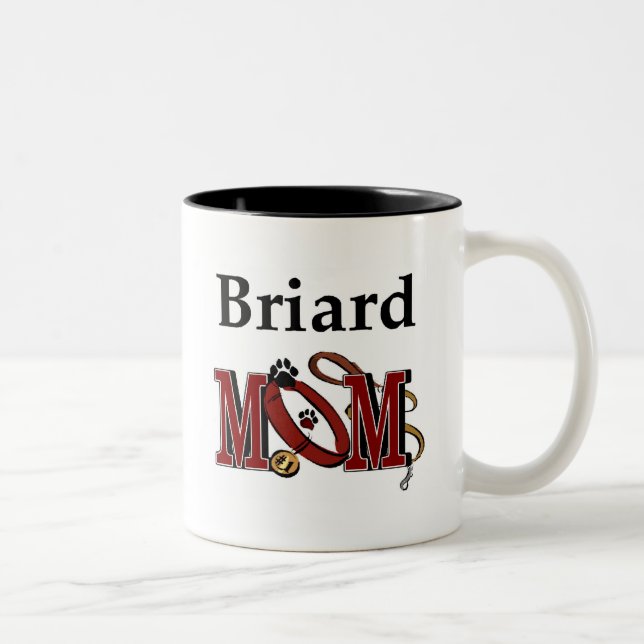 Briard Dog MOM Two-Tone Coffee Mug (Right)
