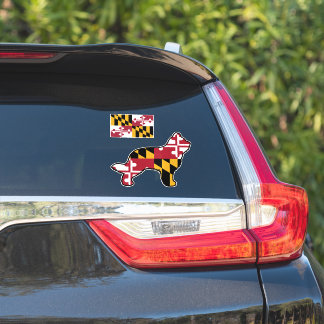 Briard Dog Silhouette with Maryland Flag