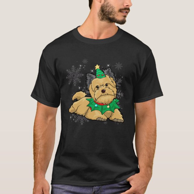 Briard Dog  Woman Christmas Tree Dog T-Shirt (Front)