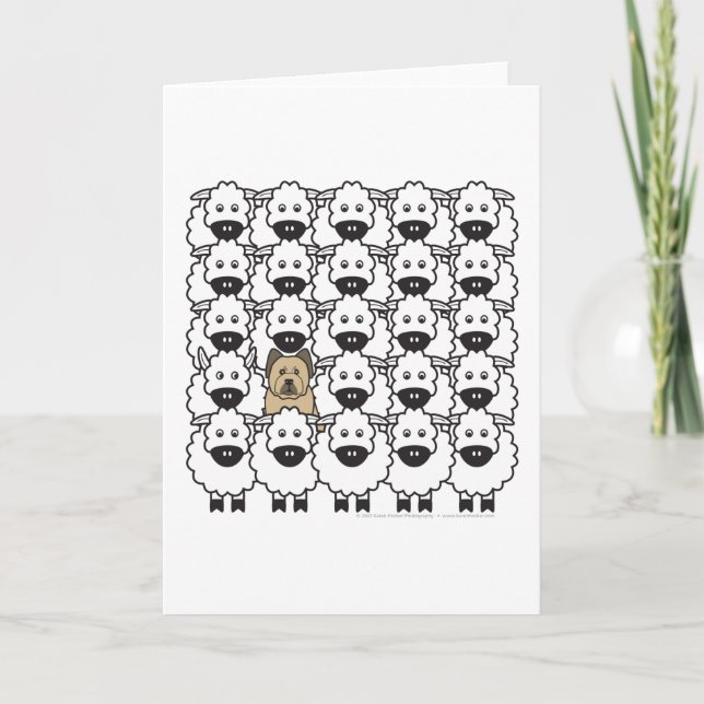 Briard in the Sheep Card (Front)