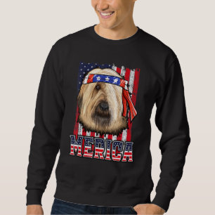 Briard Merica 4th Of July Dog Patriotic Flag Sweatshirt