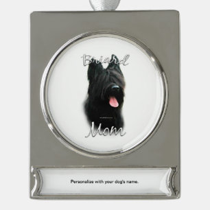 Briard Mum 2 Silver Plated Banner Ornament