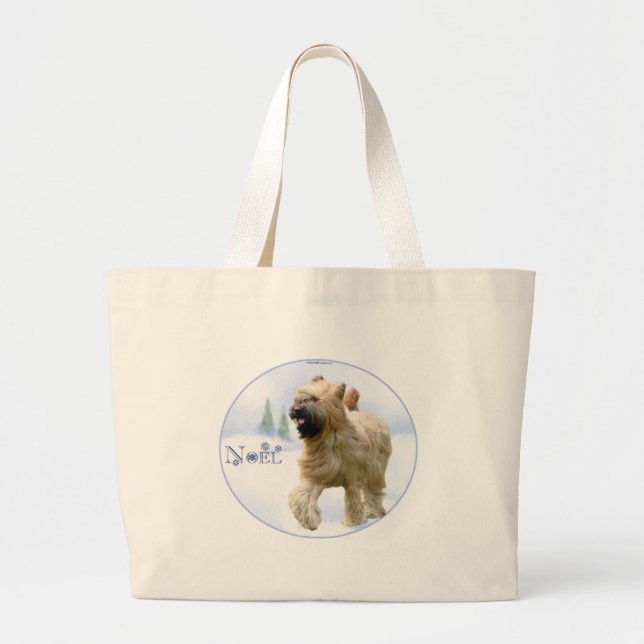 Briard Noel Large Tote Bag (Front)