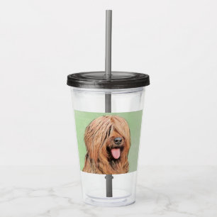 Briard Painting - Cute Original Dog Art Acrylic Tumbler