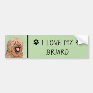 Briard Painting - Cute Original Dog Art Bumper Sticker