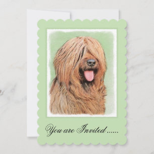 Briard Painting - Cute Original Dog Art Invitation