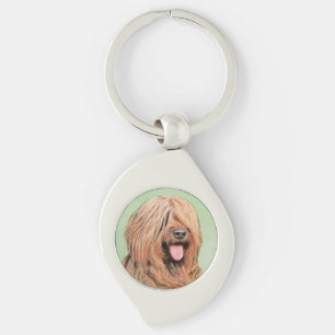 Briard Painting - Cute Original Dog Art Key Ring