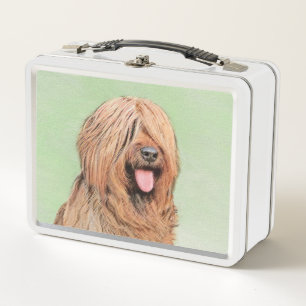 Briard Painting - Cute Original Dog Art Metal Lunch Box