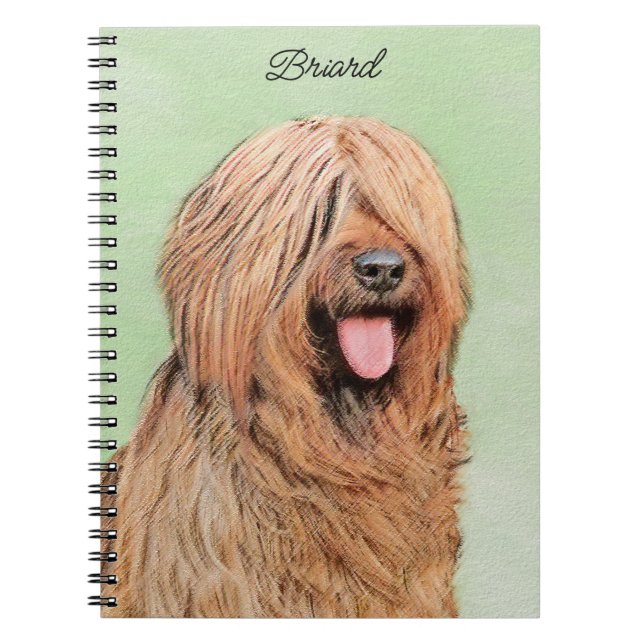 Briard Painting - Cute Original Dog Art Notebook (Front)