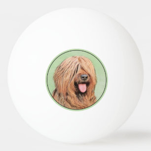Briard Painting - Cute Original Dog Art Ping Pong Ball