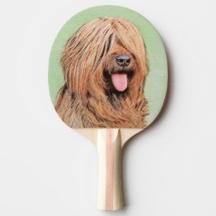 Briard Painting - Cute Original Dog Art Ping Pong Paddle