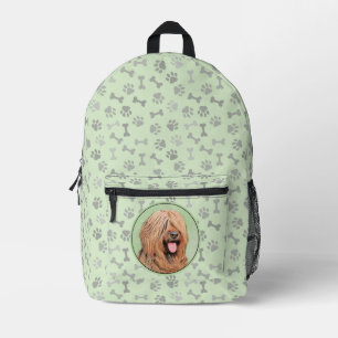 Briard Painting - Cute Original Dog Art Printed Backpack