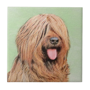 Briard Painting - Cute Original Dog Art Tile