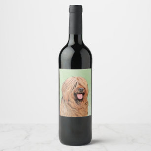 Briard Painting - Cute Original Dog Art Wine Label
