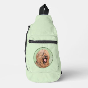 Briard Painting Tawny Black Overlay Cute Dog Art Sling Bag