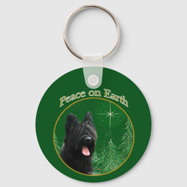 Briard Peace Key Ring (Front)