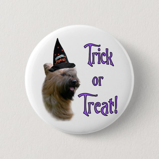 Briard Trick 6 Cm Round Badge (Front)