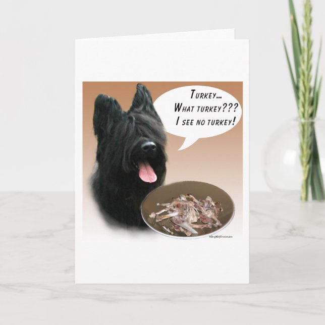 Briard Turkey Holiday Card (Front)