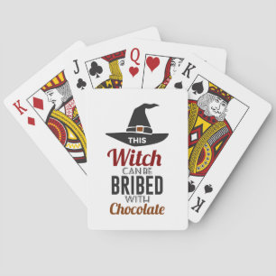 Bribe Witch With Chocolate Candy Trick Or Treat Ha Playing Cards