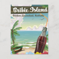 Bribie Island Australia vintage travel poster